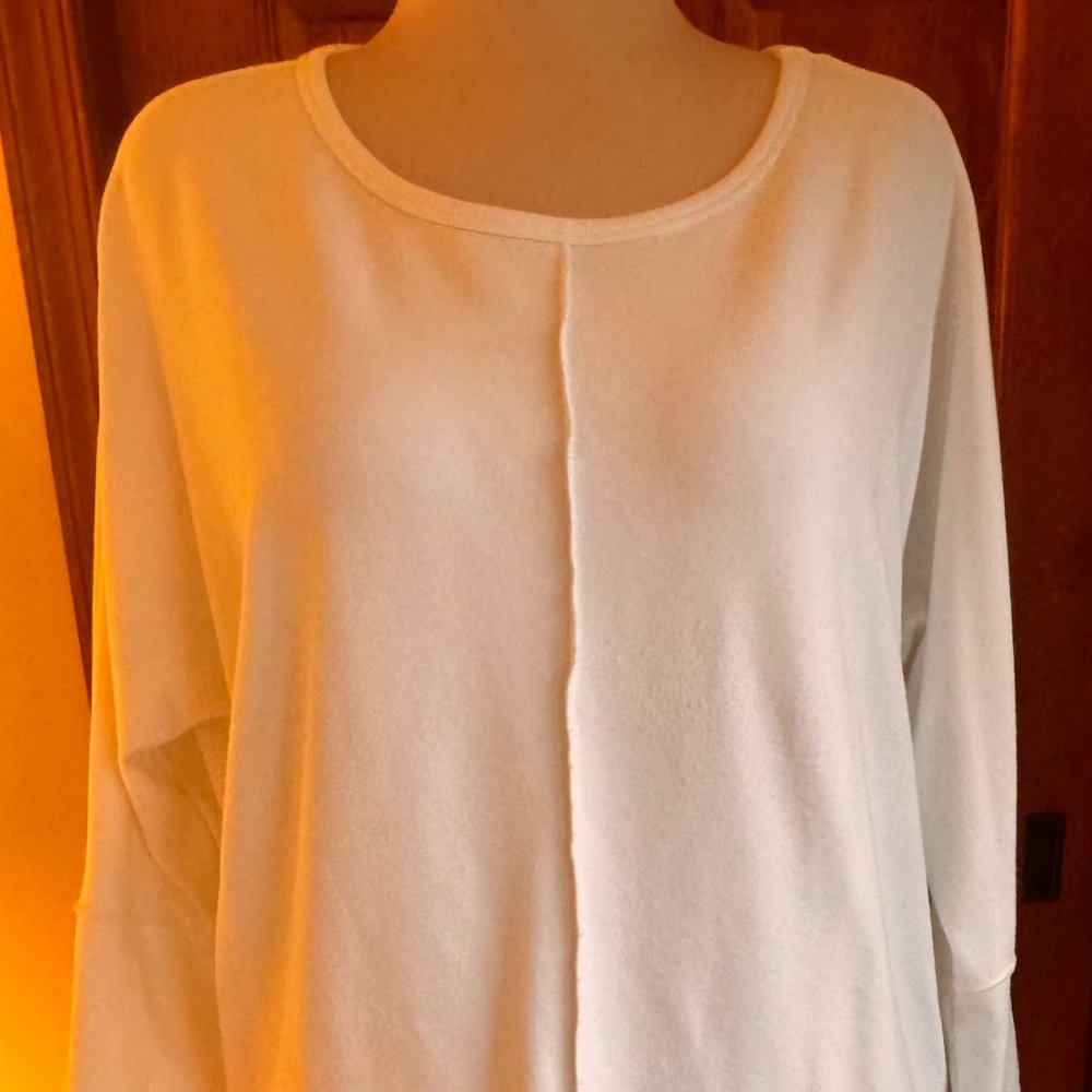 Spanx Perfect Length Dolman 3/4 Sleeve Top, White, Sz L